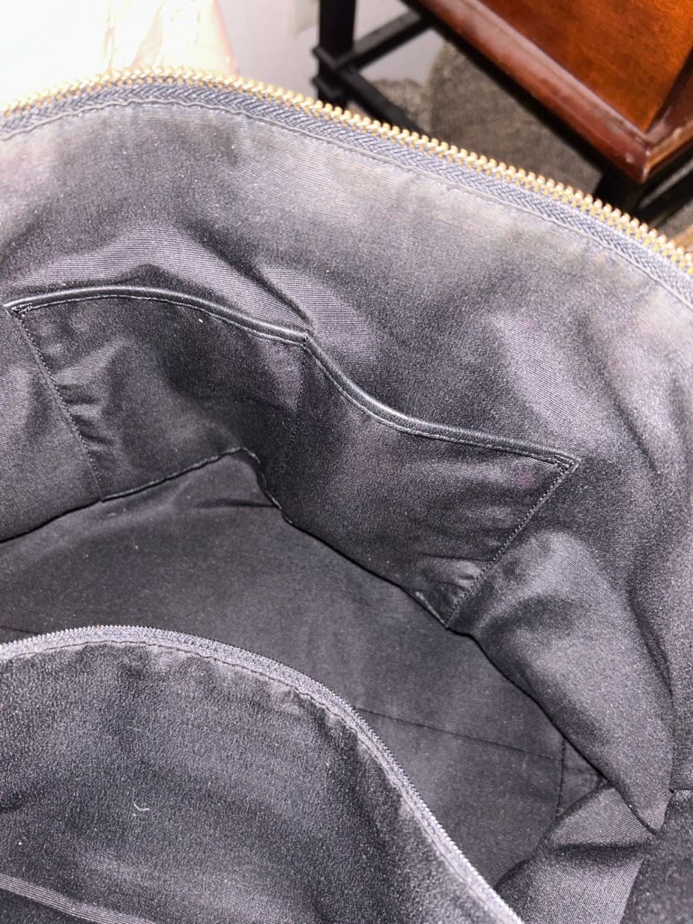 Coach Black Leather Tote with Gold Hardware - Picture 8 of 12